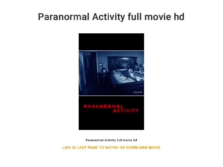 paranormal activity movie full movie
